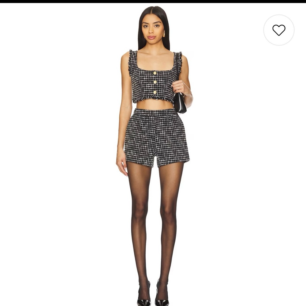 L’AGENCE Maylin Tweed Bralette Top – Black/Ecru – NWT $325 – Size M - Picture 6 of 8